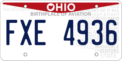 OH license plate FXE4936