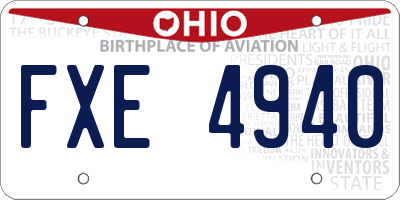 OH license plate FXE4940