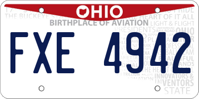 OH license plate FXE4942