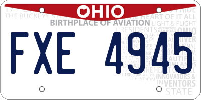 OH license plate FXE4945