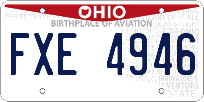 OH license plate FXE4946