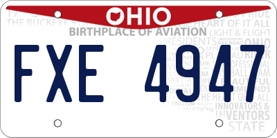OH license plate FXE4947