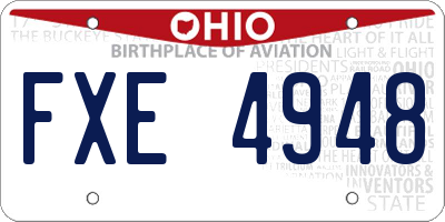 OH license plate FXE4948