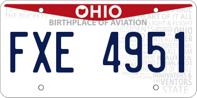 OH license plate FXE4951