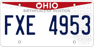 OH license plate FXE4953