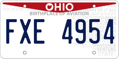 OH license plate FXE4954