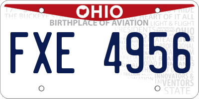 OH license plate FXE4956