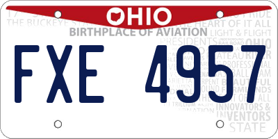 OH license plate FXE4957