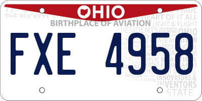 OH license plate FXE4958