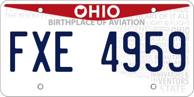 OH license plate FXE4959