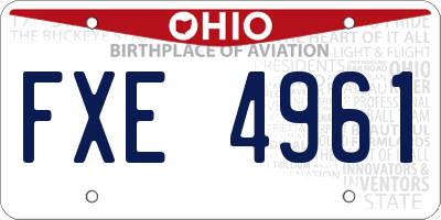 OH license plate FXE4961