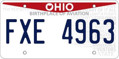 OH license plate FXE4963