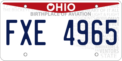 OH license plate FXE4965
