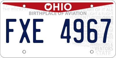 OH license plate FXE4967