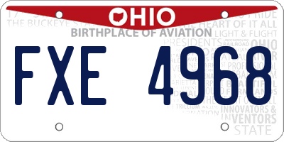 OH license plate FXE4968