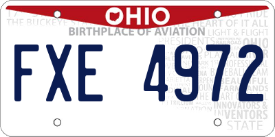 OH license plate FXE4972