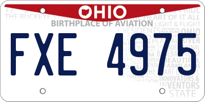 OH license plate FXE4975
