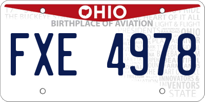 OH license plate FXE4978