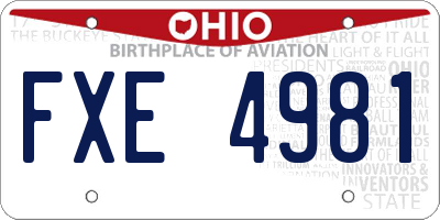 OH license plate FXE4981