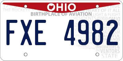 OH license plate FXE4982