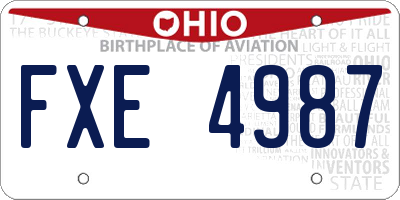 OH license plate FXE4987
