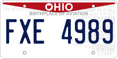 OH license plate FXE4989