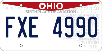 OH license plate FXE4990