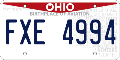 OH license plate FXE4994