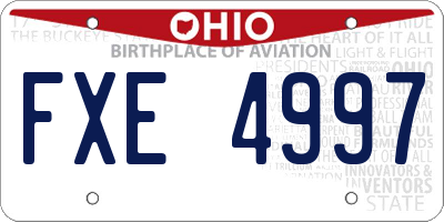 OH license plate FXE4997