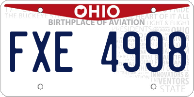 OH license plate FXE4998