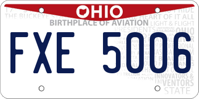 OH license plate FXE5006