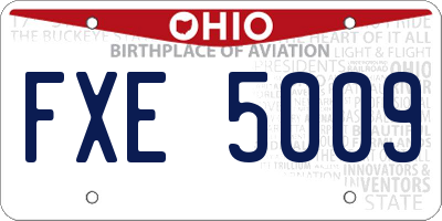 OH license plate FXE5009