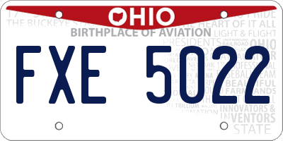 OH license plate FXE5022
