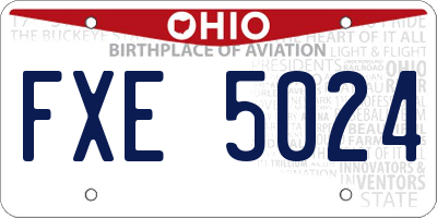 OH license plate FXE5024