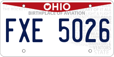 OH license plate FXE5026