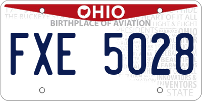 OH license plate FXE5028