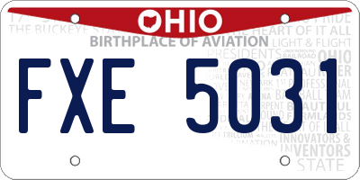 OH license plate FXE5031