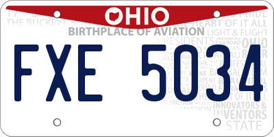 OH license plate FXE5034