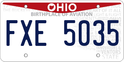 OH license plate FXE5035