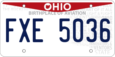 OH license plate FXE5036