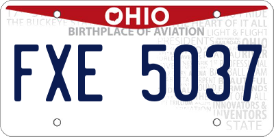OH license plate FXE5037