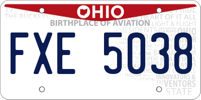 OH license plate FXE5038