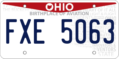 OH license plate FXE5063