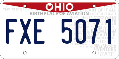 OH license plate FXE5071