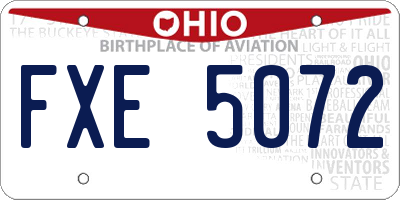 OH license plate FXE5072