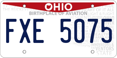 OH license plate FXE5075
