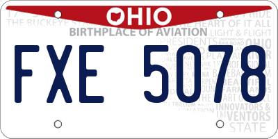 OH license plate FXE5078