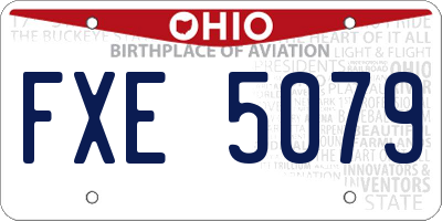 OH license plate FXE5079