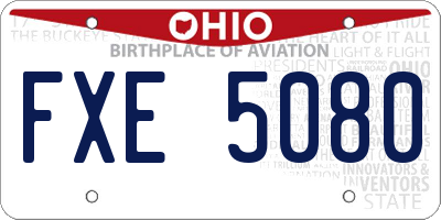 OH license plate FXE5080