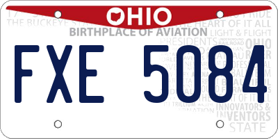 OH license plate FXE5084